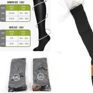 Black Compression Socks For Women & Men Circulation Set of 2